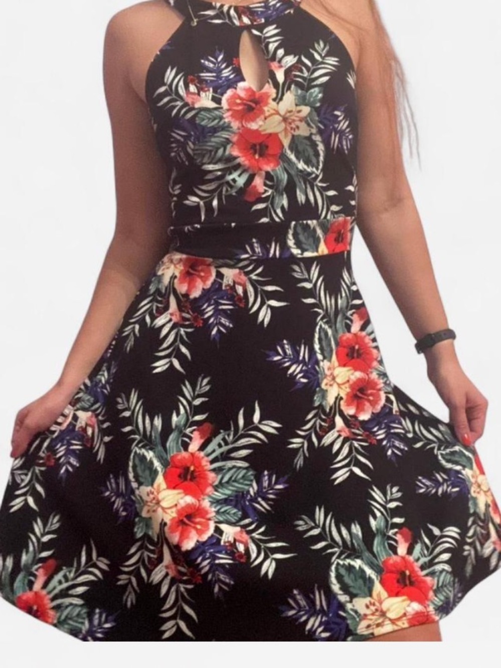 Floral Halter Neck Dress